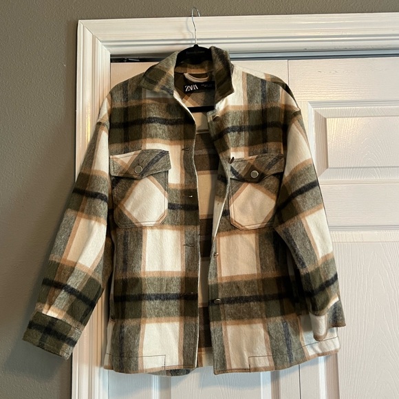 Zara Plaid Oversized Flannel Shacket - Picture 2 of 5